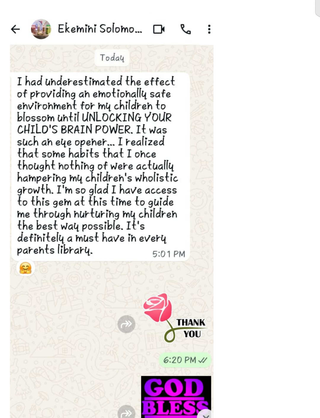 Parent feedback about Unlocking Your Child’s Brain Power